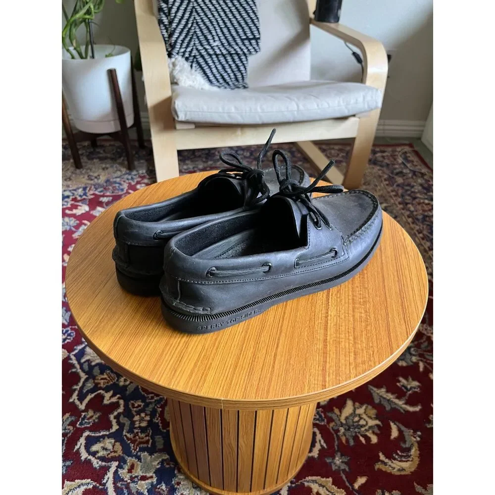 Sperry Topsider in Black Leather